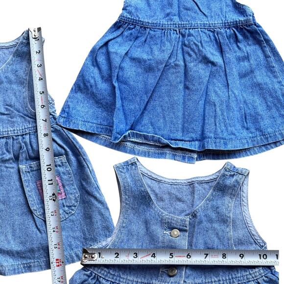 SOLD Lee Jeans Denim Jumper Dress Baby Sz 24 Months - Picture 3 of 4